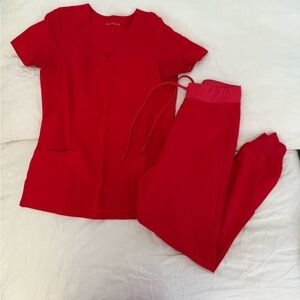 Red Scrub Set